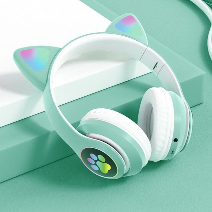 Cute Cat Ears Headphones Pastel Kitten