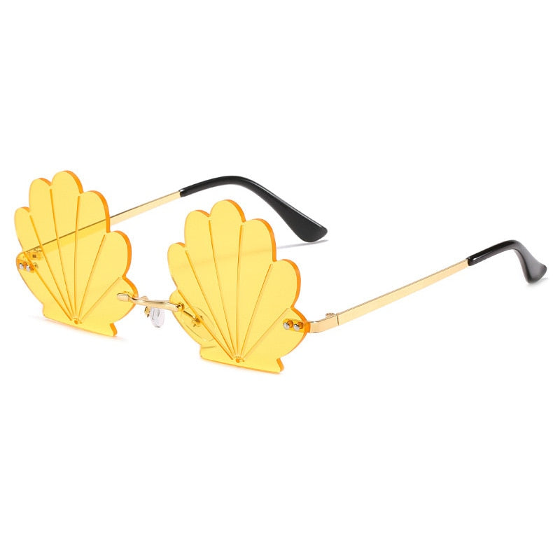 Retro Shell Rimless Sunglasses - Pastel Kitten