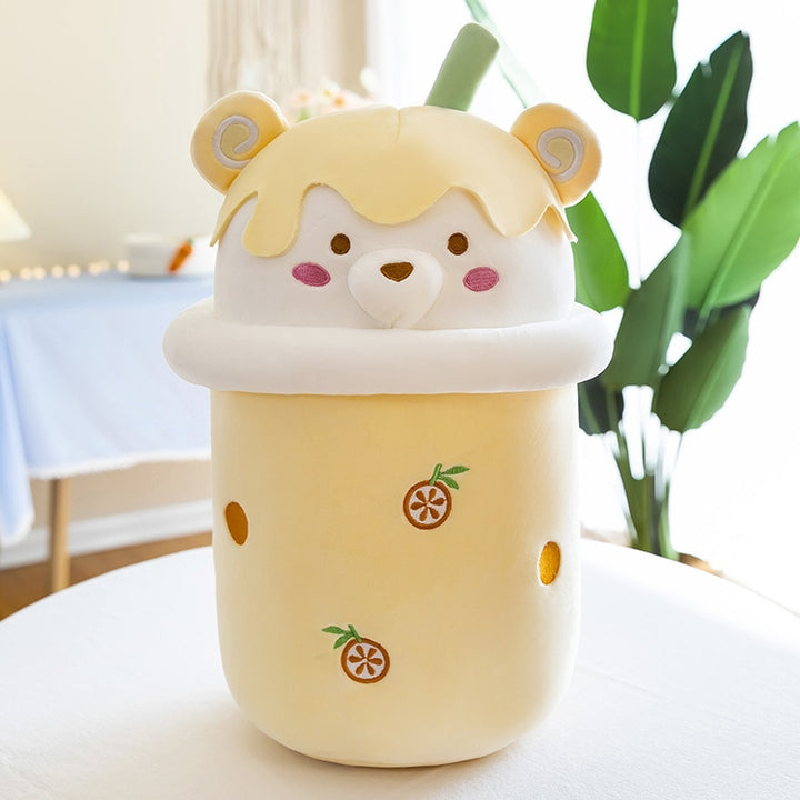 Kawaii Bear Bubble Tea Cup Pastel Kitten