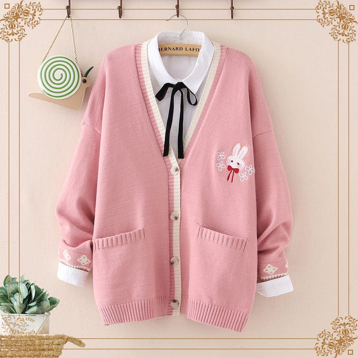 Korean Ulzzang Girl Cardigan Pastel Kitten