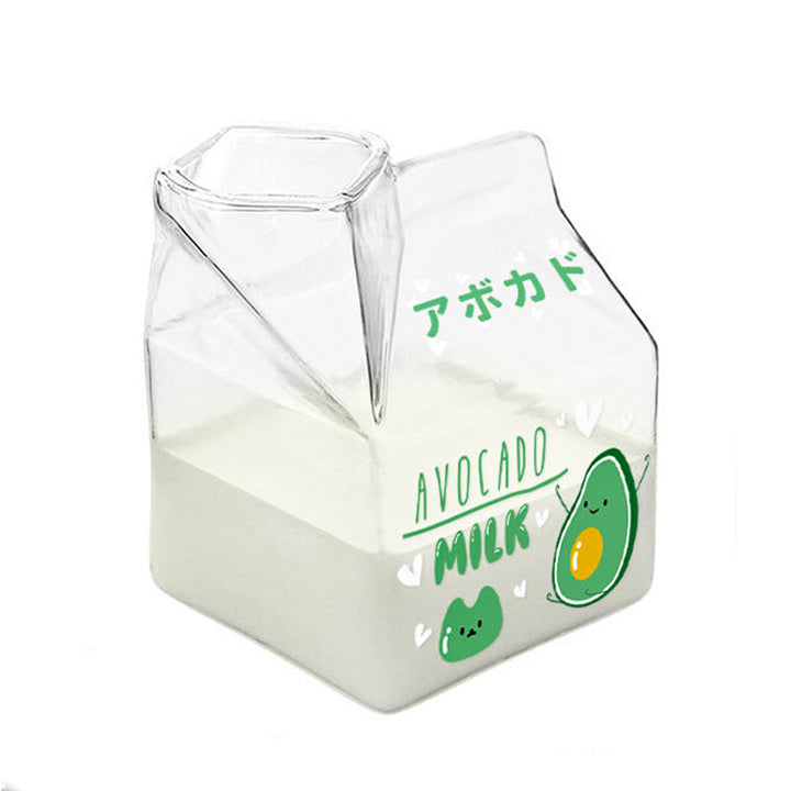 Milk Box Glass Cup Pastel Kitten