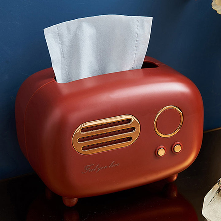 Retro Radio Tissue Box Pastel Kitten