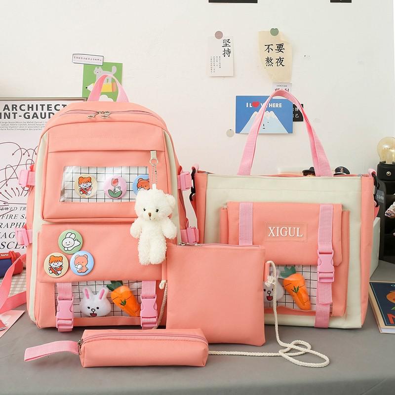 Japanese School Bag Set - Pastel Kitten