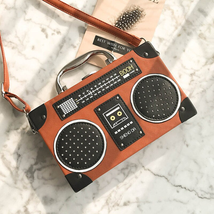 Retro Radio Box Handbag Pastel Kitten