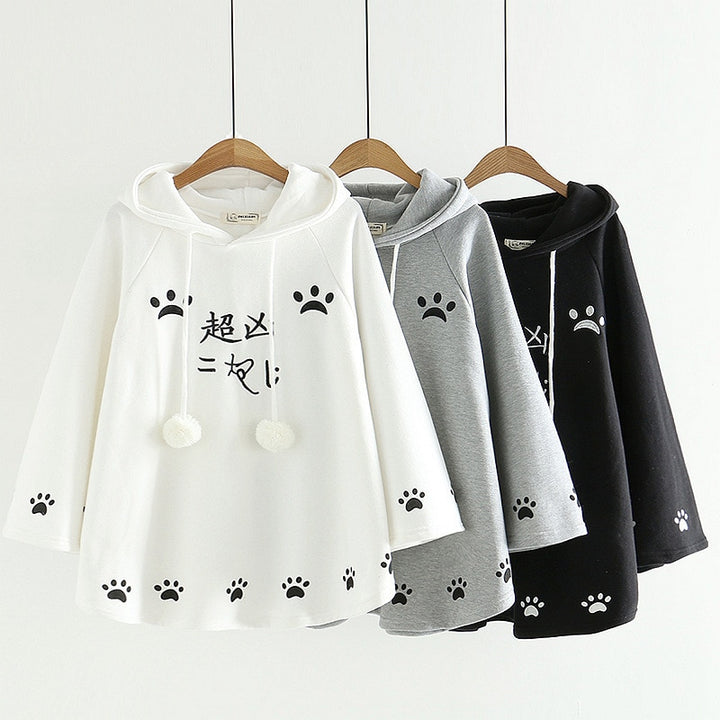 Kawaii Cat Ears Poncho Coat Pastel Kitten