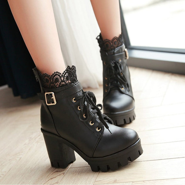 Lace Ankle Boots Pastel Kitten