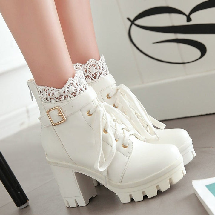Lace Ankle Boots Pastel Kitten