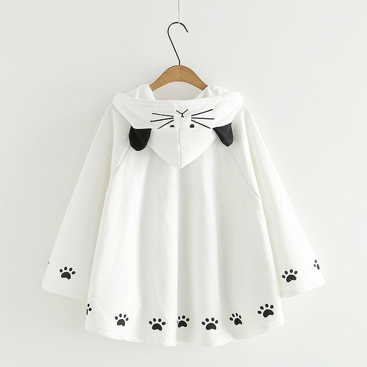 Kawaii Cat Ears Poncho Coat Pastel Kitten