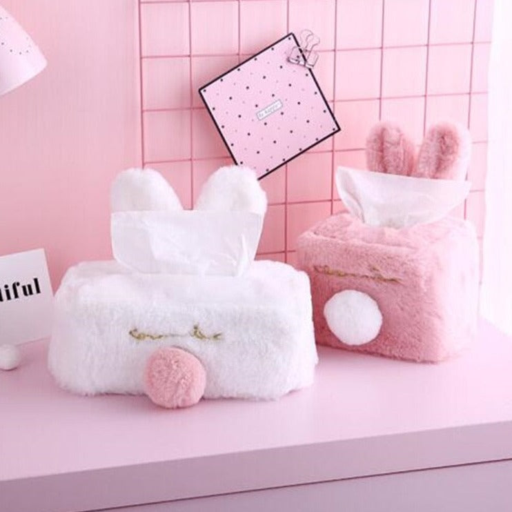 Plush Rabbit Tissue Box - Pastel Kitten