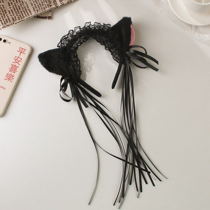 Cat Ears Cosplay Lace Headband Pastel Kitten