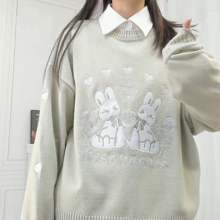 Korean Style Kawaii Sweater Pastel Kitten