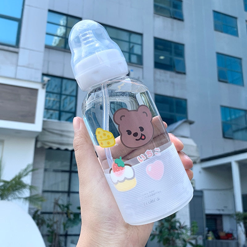 Ulzzang Girl Water Bottle - Pastel Kitten