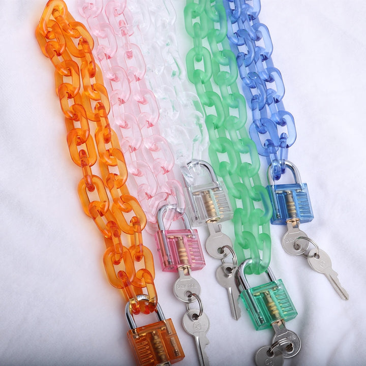 Harajuku Chain Lock Necklace Pastel Kitten