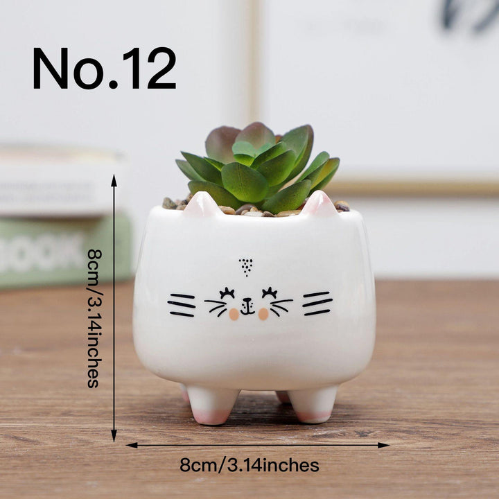 Cute Animal Succulent Pot Pastel Kitten