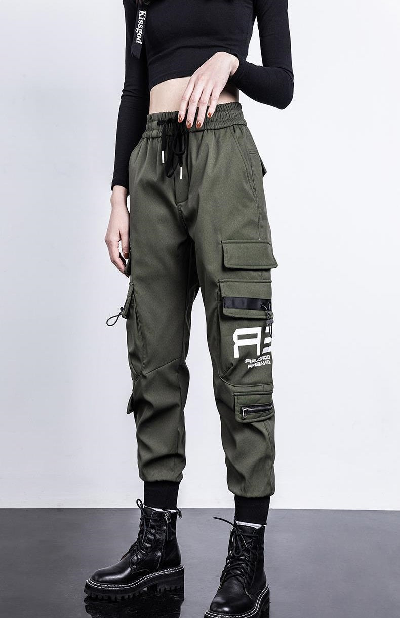 Techwear Hip Hop Cargo Pants - Pastel Kitten