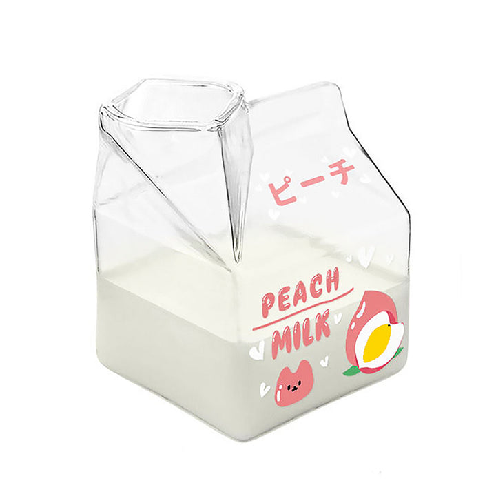 Milk Box Glass Cup Pastel Kitten