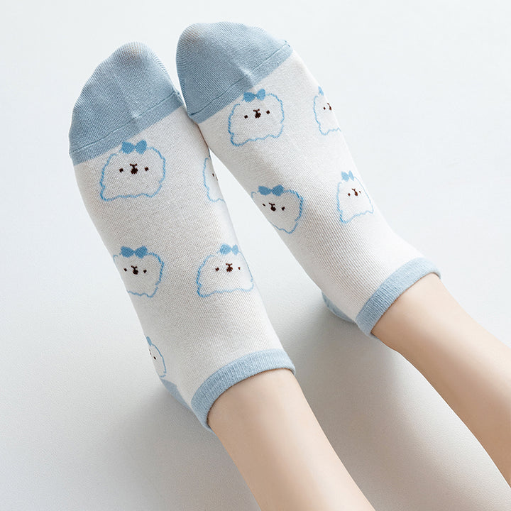 Harajuku Kawaii School Girls Socks Pastel Kitten