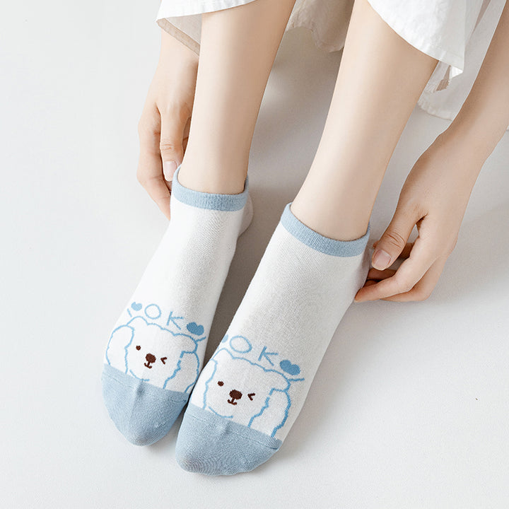 Harajuku Kawaii School Girls Socks Pastel Kitten
