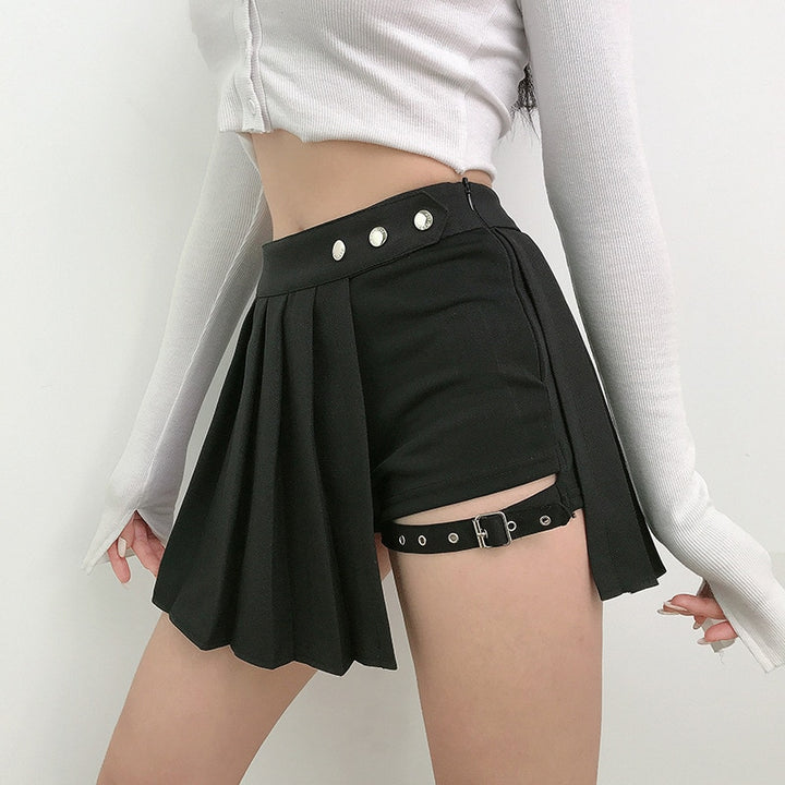 Gothic Style Asymmetrical Skirt Pastel Kitten