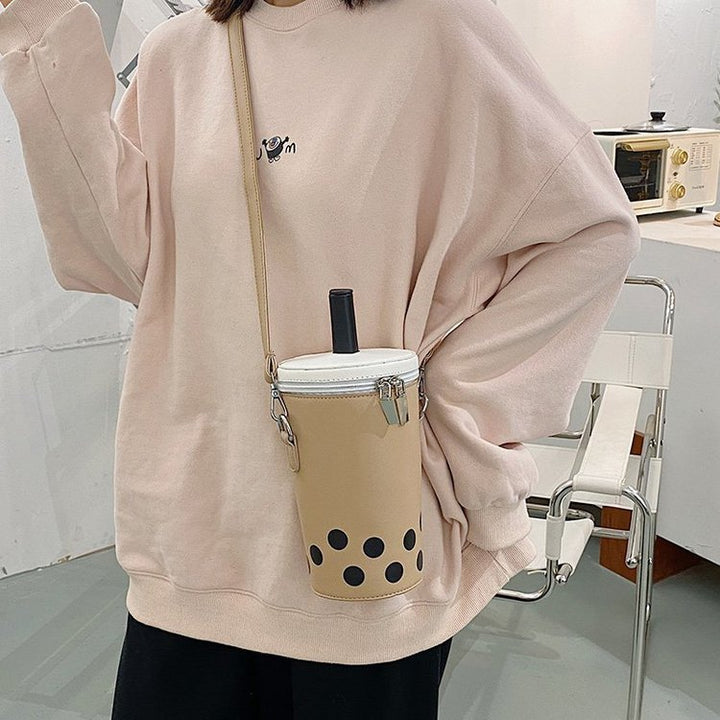 Milk Tea Cup Shaped Bag Pastel Kitten