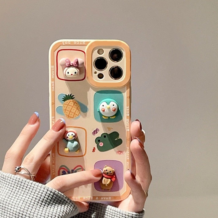 Cute 3D Animals Case For Samsung Galaxy Pastel Kitten