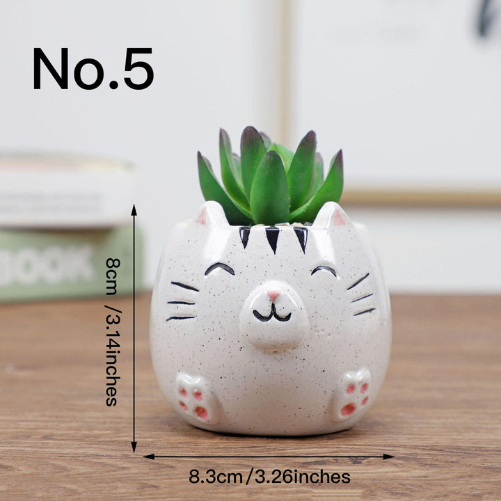 Cute Animal Succulent Pot Pastel Kitten