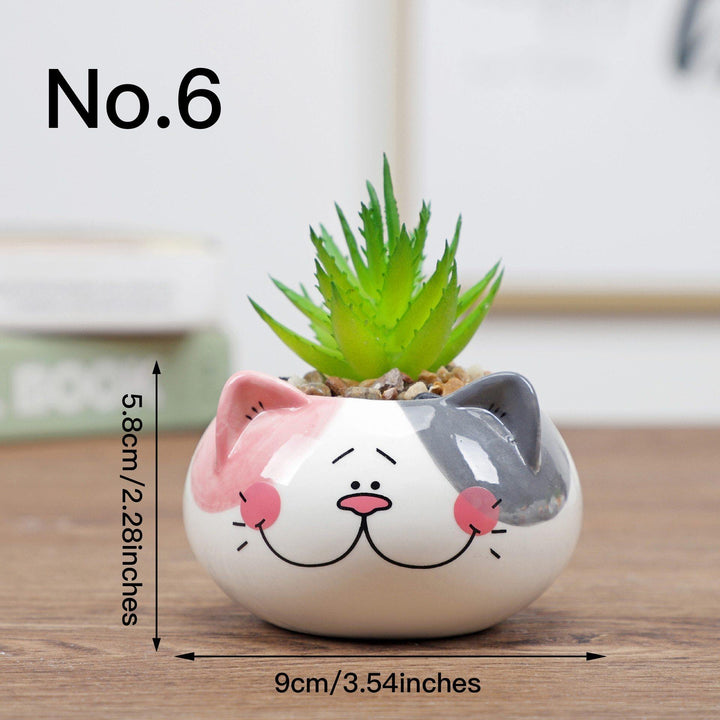 Cute Animal Succulent Pot Pastel Kitten