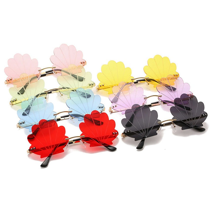 Retro Shell Rimless Sunglasses - Pastel Kitten