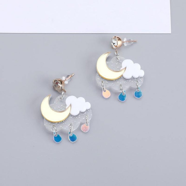Cloud Raindrop Earrings Pastel Kitten