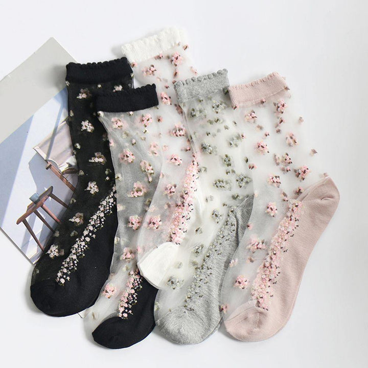 Ultrathin Lace Socks Pastel Kitten