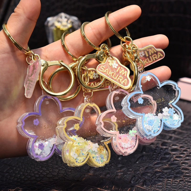 Cherry Blossom Keychain - Pastel Kitten