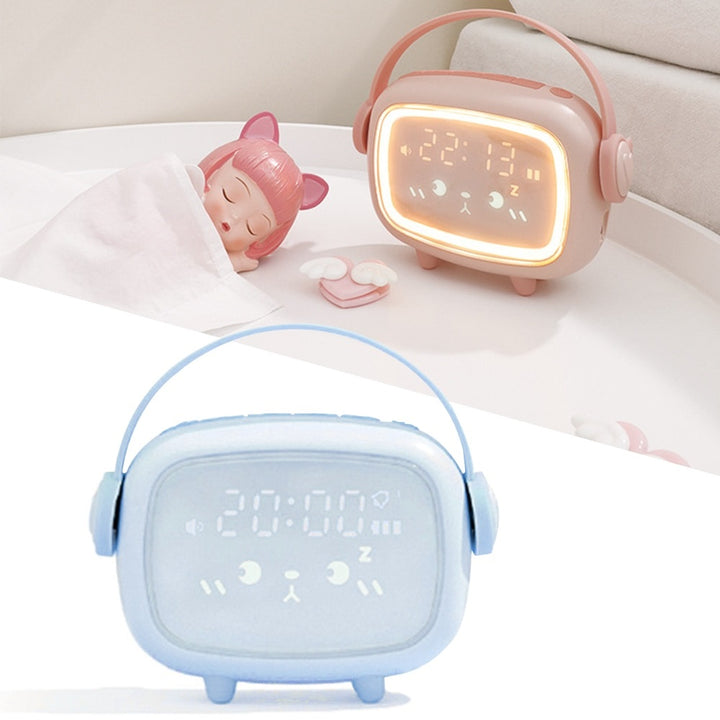 Cute Night Light Alarm Clock Pastel Kitten