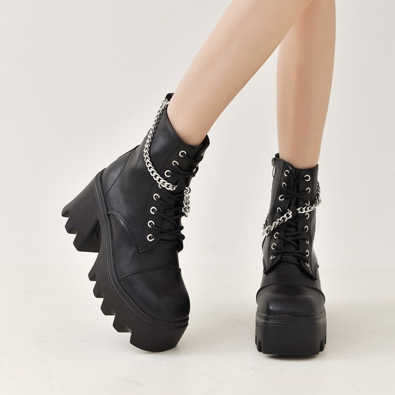 Punk Style Platform Boots - Pastel Kitten
