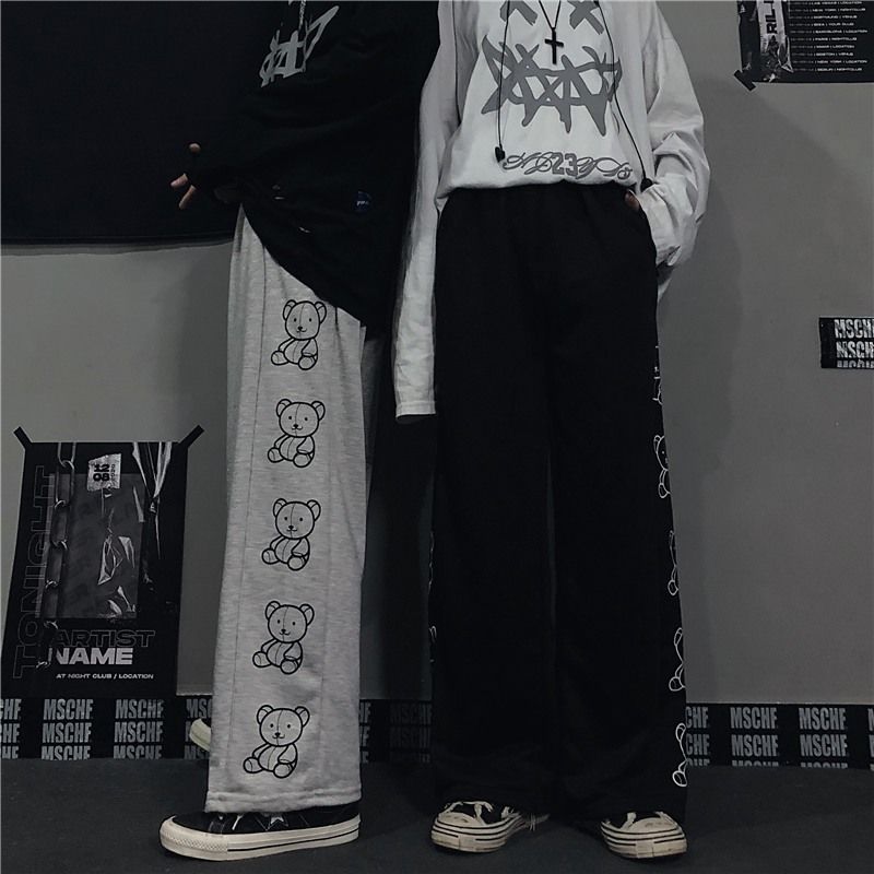 Korean Style Streetwear Pants - Pastel Kitten