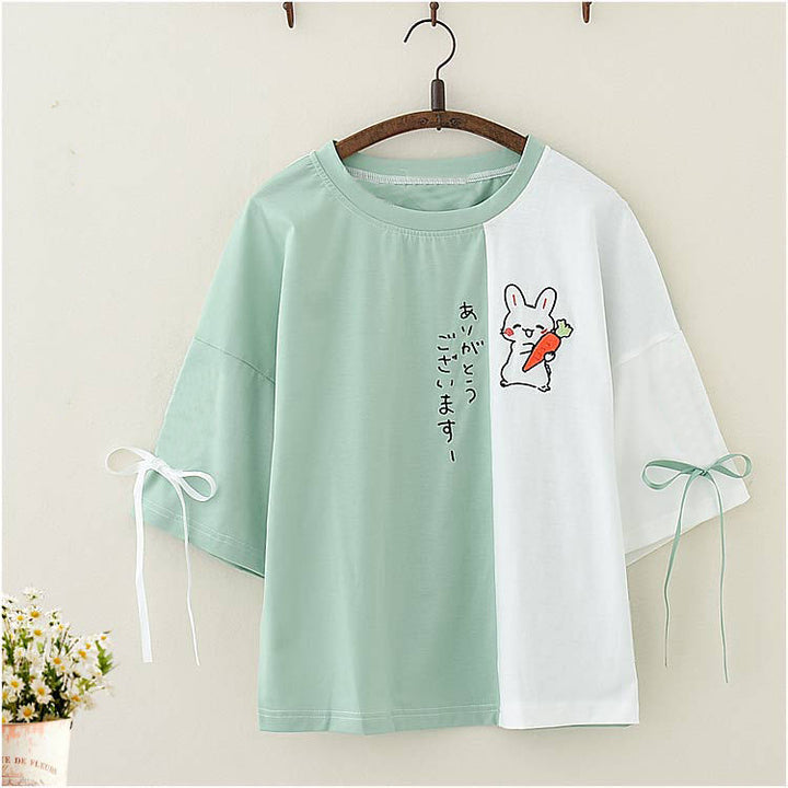 Japanese Style Rabbit T-Shirt Pastel Kitten