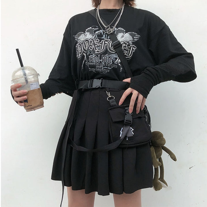 Darkwear Black Skirt Pastel Kitten