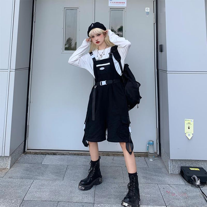 Techwear Streetstyle Overalls Pastel Kitten