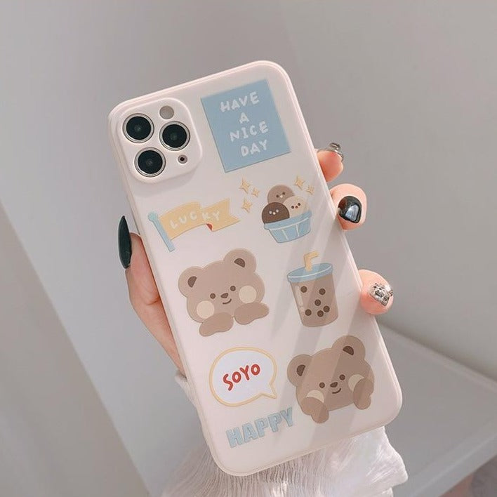 Milk Bear iPhone Case Pastel Kitten