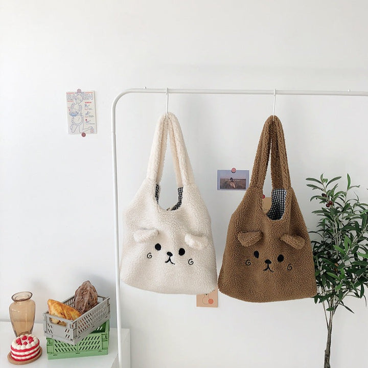 Soft Plush Tote Bag Pastel Kitten