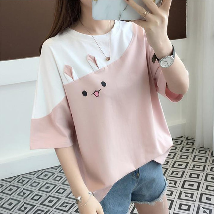 Cute Kaomoji T-shirt Pastel Kitten