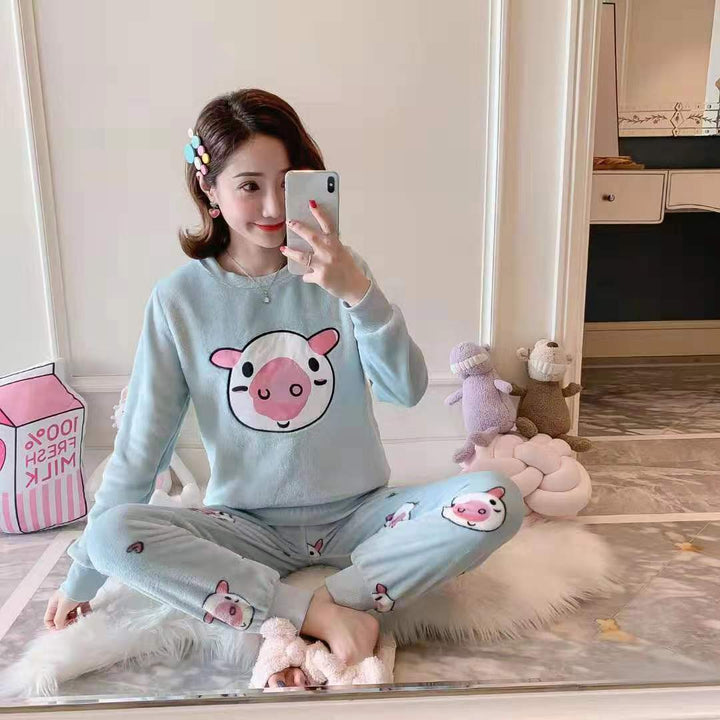 Autumn Winter Cute Pajamas Pastel Kitten