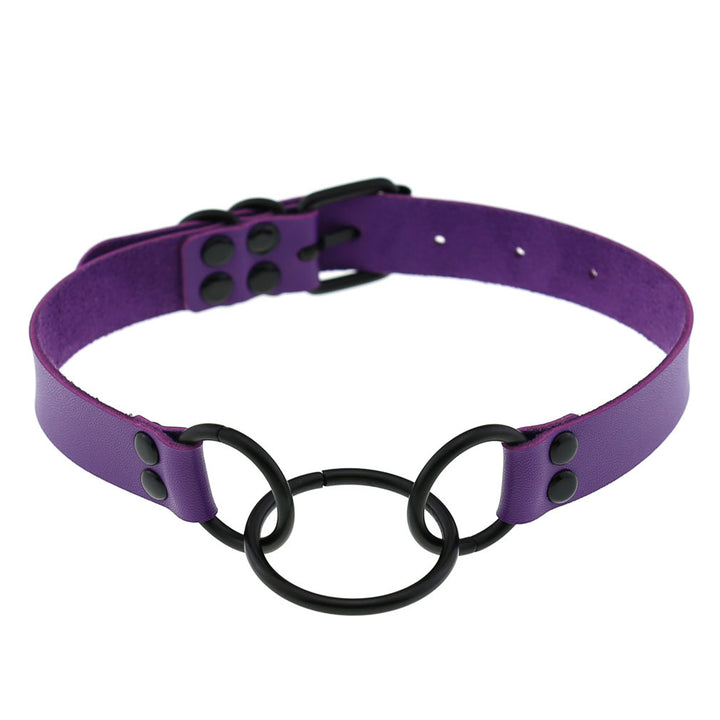 Purple Gothic Leather Chokers Pastel Kitten