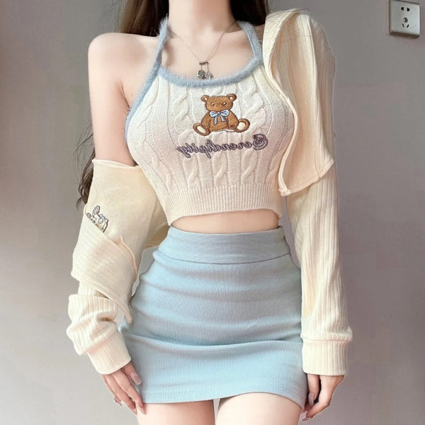 Ulzzang Girl Korean Style Set Pastel Kitten