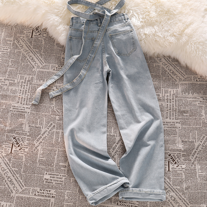 Denim Retro High Waist Pants Pastel Kitten