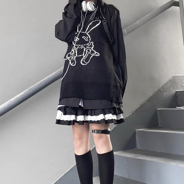 Japanese Gothic Skirt Pastel Kitten
