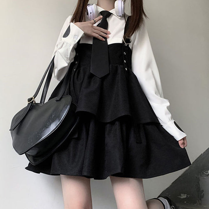 Korean Gothic Darkwear Dress Pastel Kitten