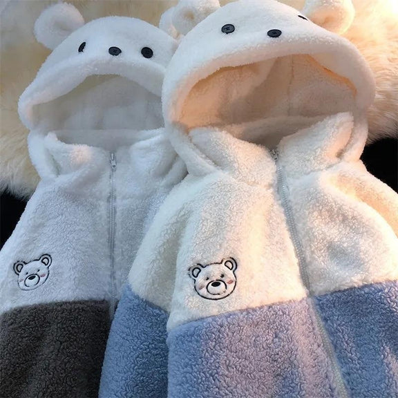 Korean Ulzzang Girl Bear Hoodies - Pastel Kitten