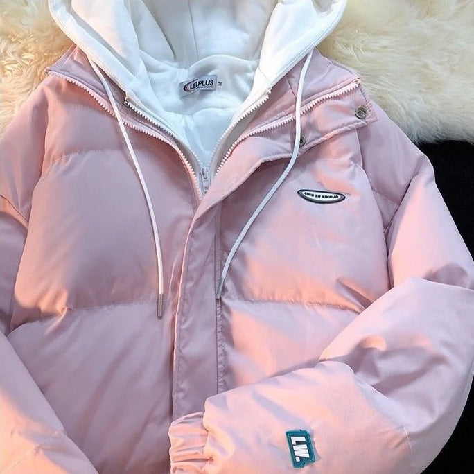 Korean Hooded Winter Coat Pastel Kitten