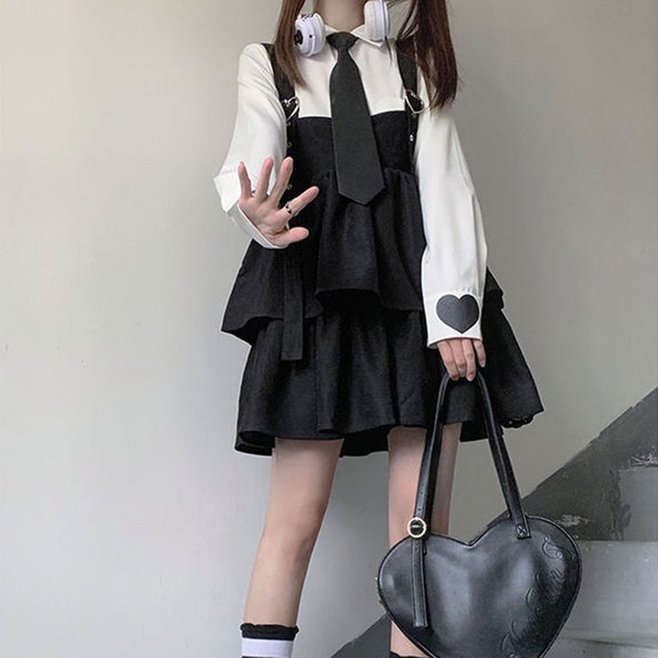Korean Gothic Darkwear Dress Pastel Kitten
