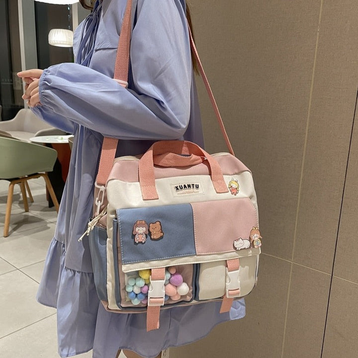 Kawaii School Korean Style Backpack Pastel Kitten